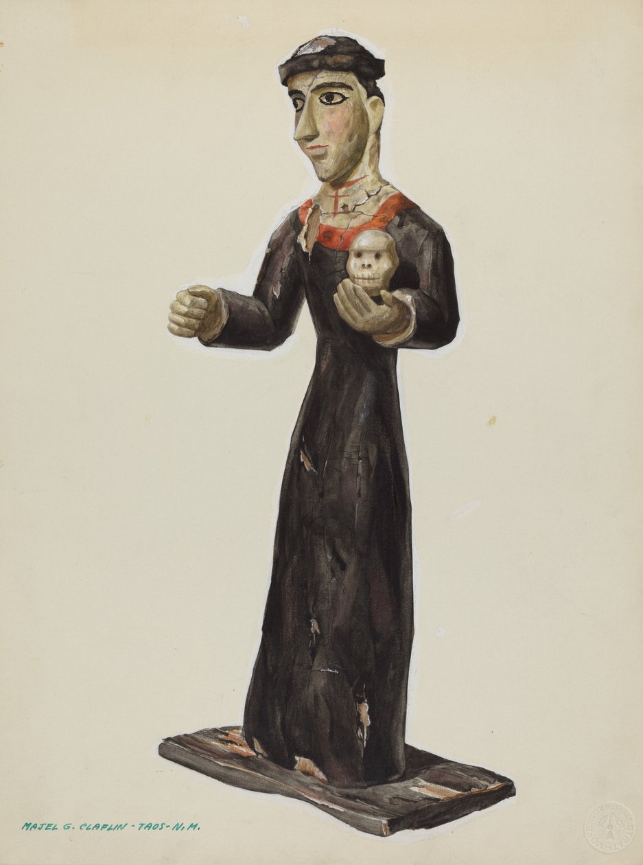 Bulto - Santa Rita, c. 1938. by Majel G. Claflin