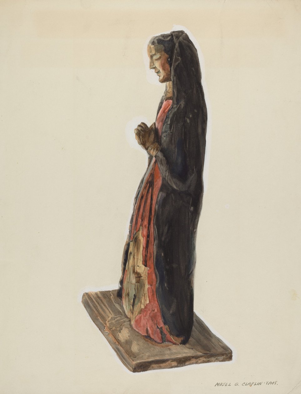 Bulto Santa Rita, c. 1939. by Majel G. Claflin