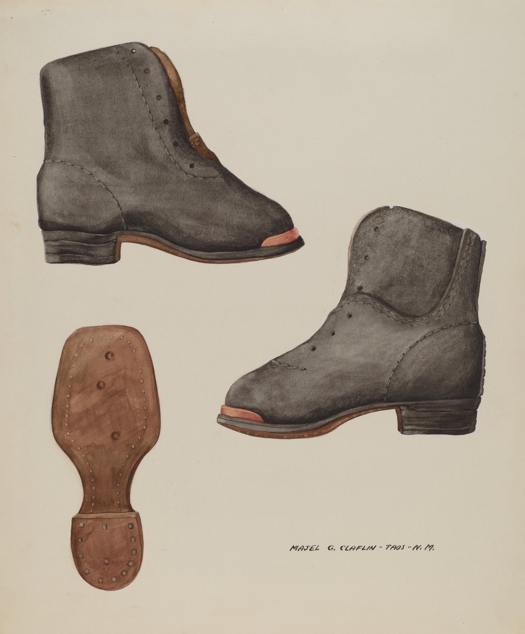 Bakır Burunlu Çocuk Ayakkabısı, c. 1937. by Majel G. Claflin