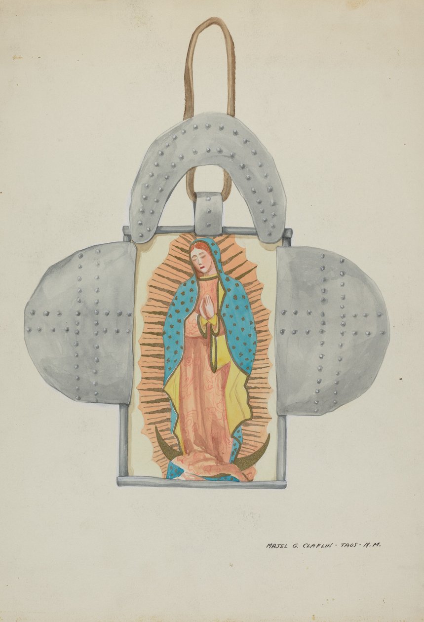 Teneke Formunda Elle Çizilmiş Guadalupe, c. 1937. by Majel G. Claflin