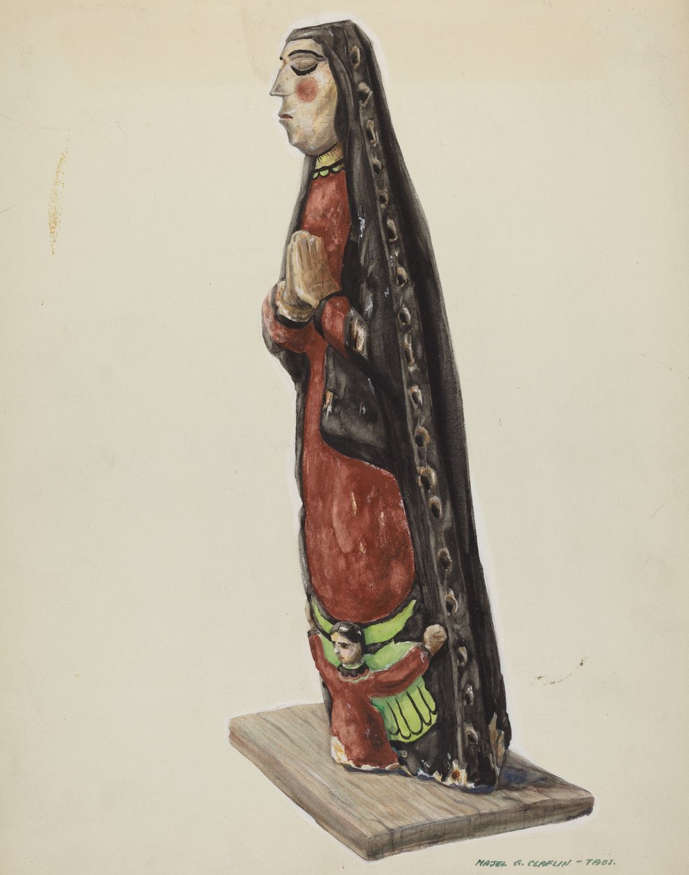 Guadalupe Bulto Our Lady, c. 1938. by Majel G. Claflin