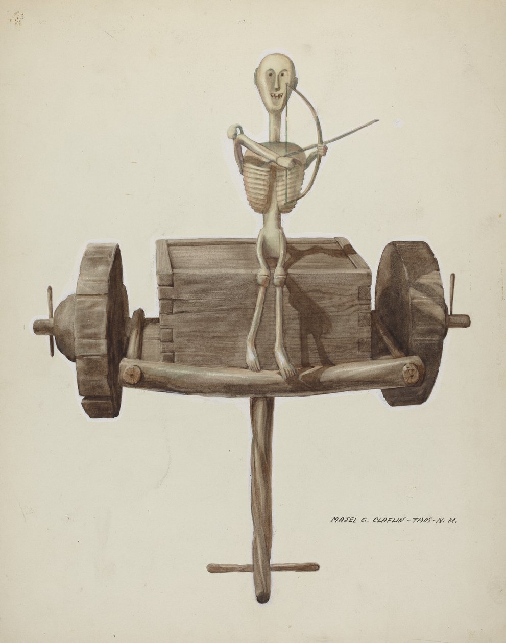 Penetente Ölüm Arabası ve Ölüm Figürü, c. 1937. by Majel G. Claflin