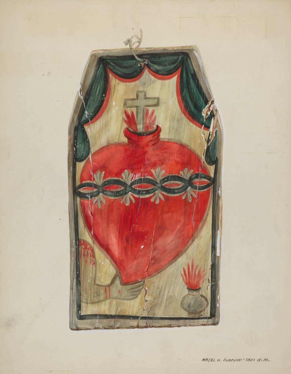 Retablo Kutsal Kalp, c. 1939. by Majel G. Claflin