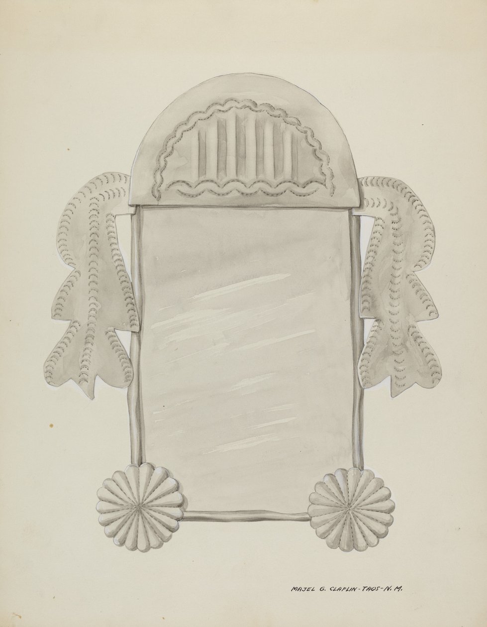 Küçük Teneke Çerçeveli Ayna, c. 1937. by Majel G. Claflin