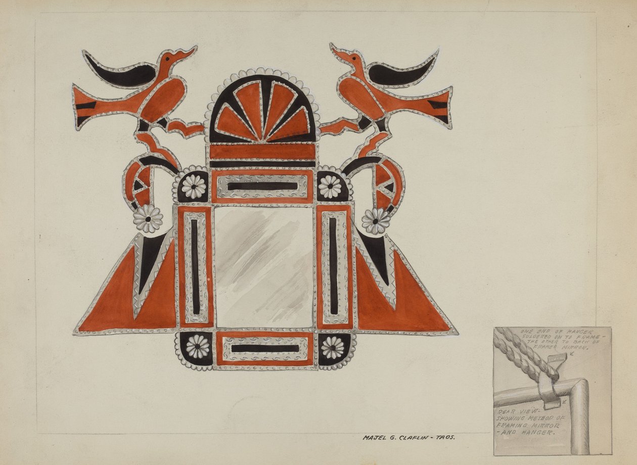 Teneke Ayna Çerçevesi, c. 1937. by Majel G. Claflin