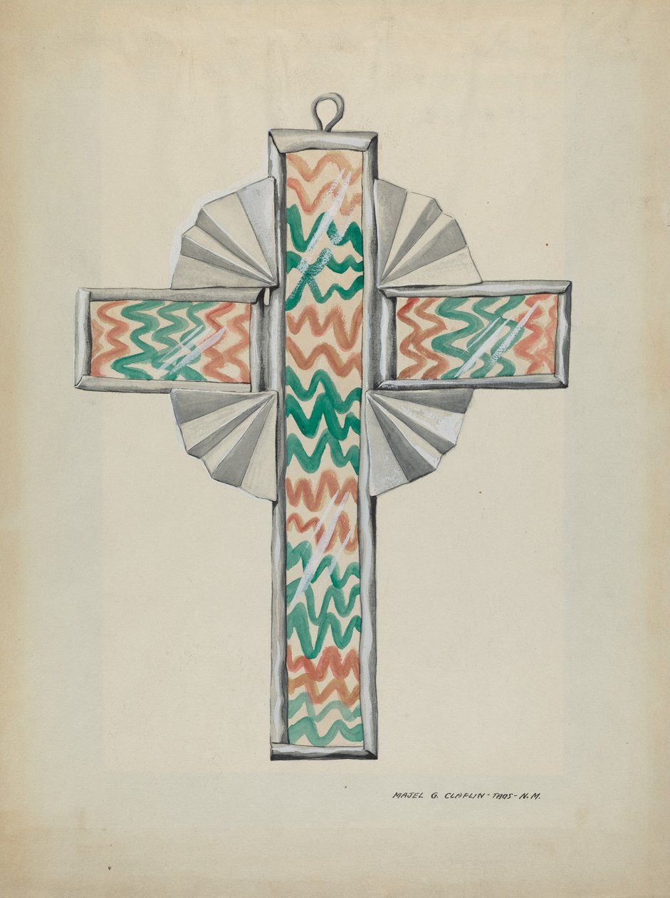 Kalay ve Boyalı Cam Haç, c. 1937. by Majel G. Claflin