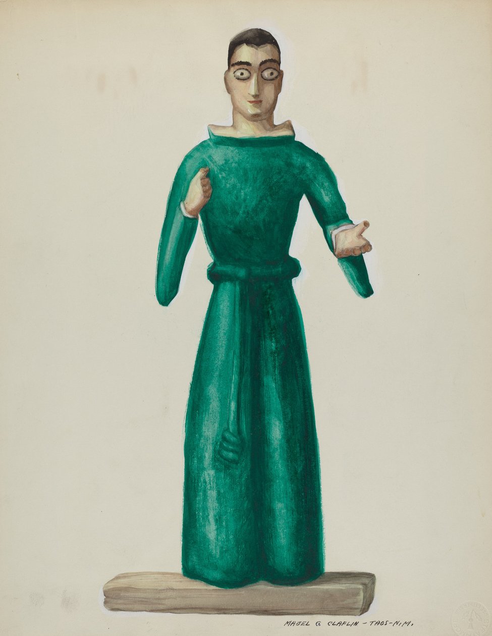 Parlak Yeşil Elbiseli Ahşap Santo, 19351942. by Majel G. Claflin