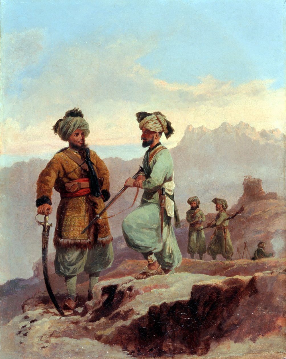 A Picket, Bengal Yerli Piyade 20. Pencap Alayı, Kuzey Batı Sınırı, c.1868 by Major General Walter Fane