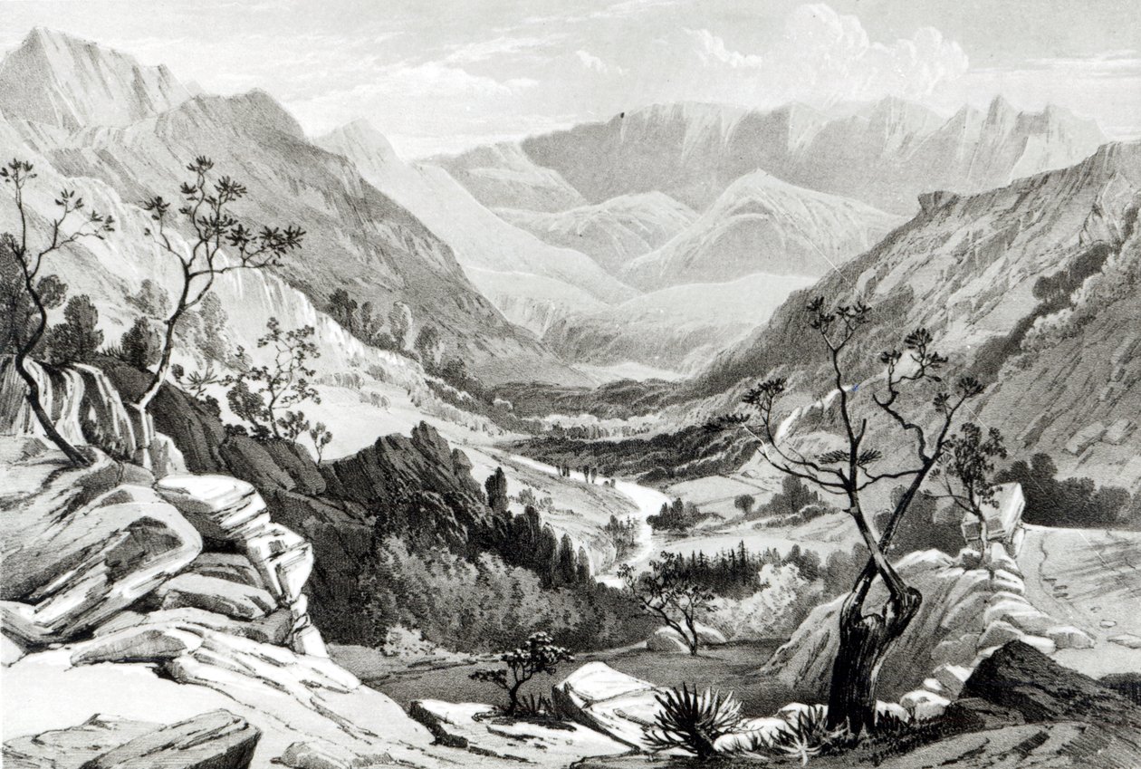 James Ferguson tarafından oyulmuş Senafe ve Rahaguddy arasındaki görünüm (litografi) by Major A.G.F. Hogg