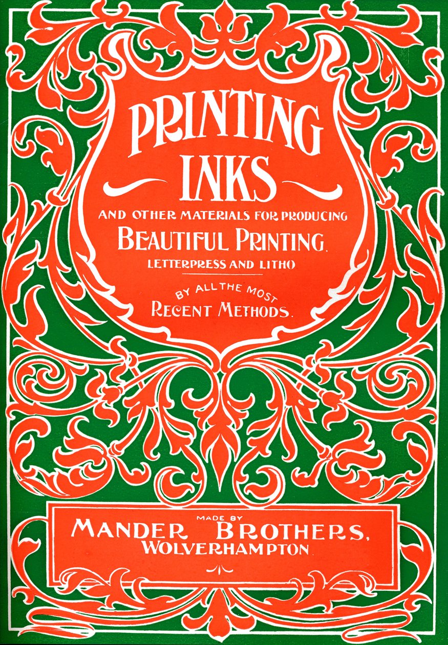 Güzel Baskı Üretmek için Matbaa Mürekkepleri ve Diğer Malzemeler - reklam, 1916 by Mander Brothers
