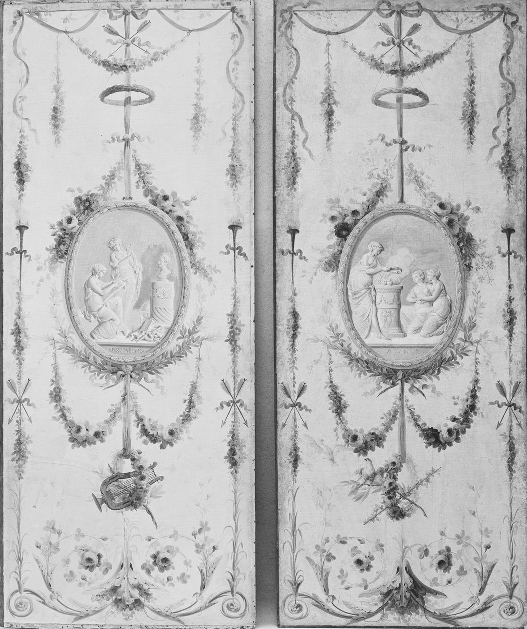 Bir çift dekoratif panel, 18. yüzyıl. by Manner of Le Riche