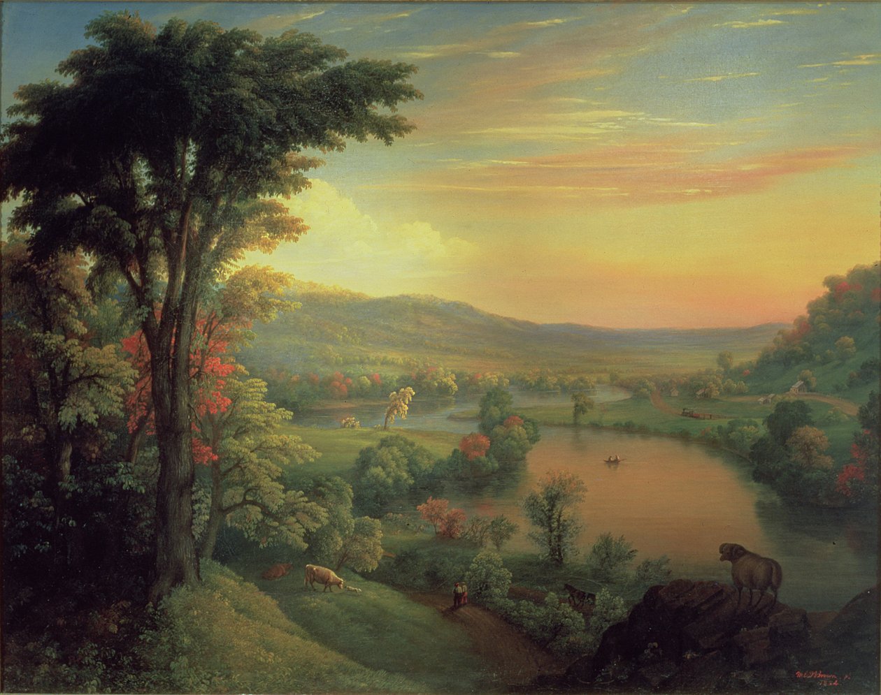 Little Falls yakınlarındaki Mohawk manzarası, 1854 by Mannevillette Elihu Dearing Brown