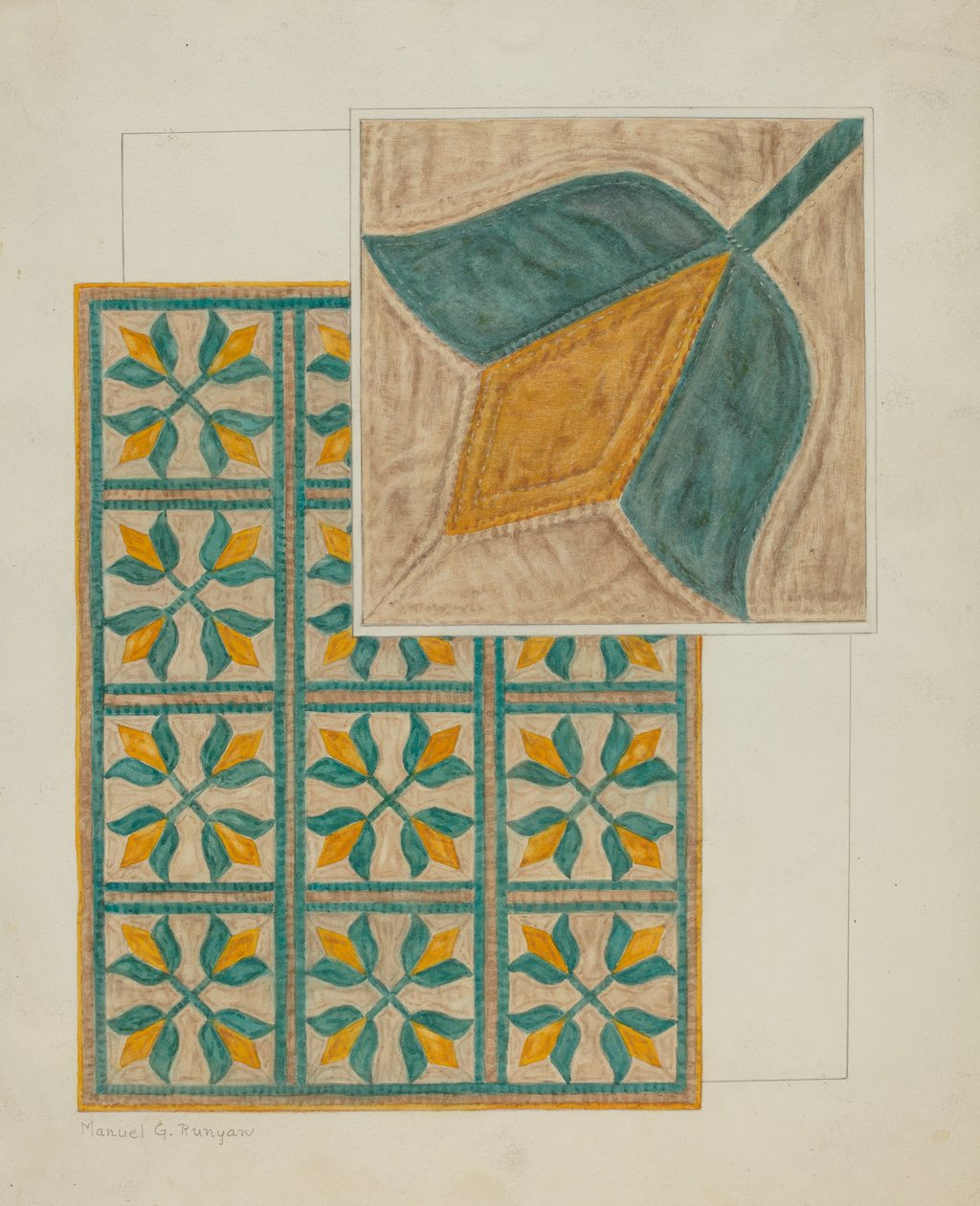 Coverlet-Aplike Yorgan, c. 1937. by Manuel G. Runyan