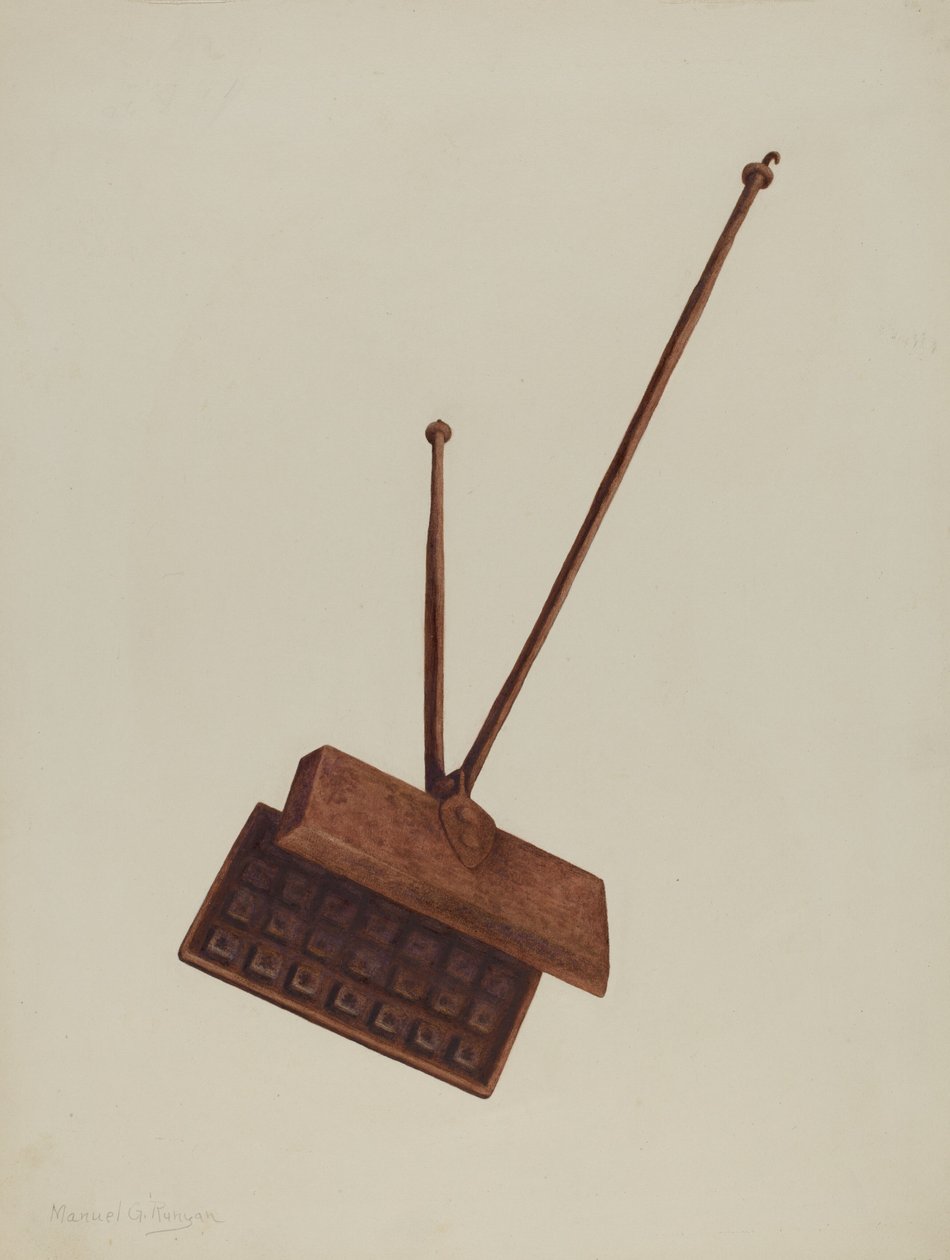 Şömine Waffle Demiri, c. 1939. by Manuel G. Runyan