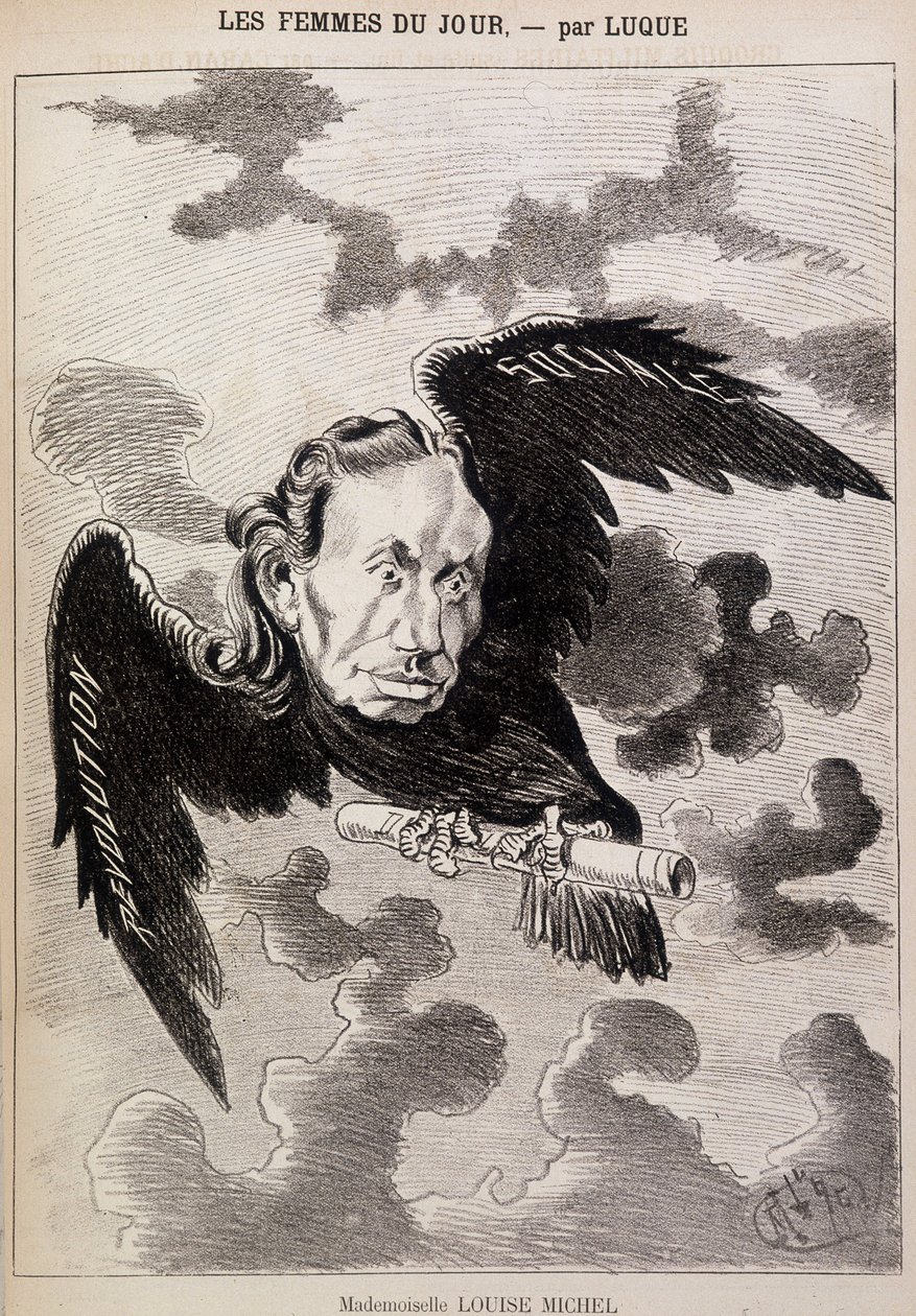 Luque tarafından bir kuzgun içinde Louise Michel karikatür by Manuel Luque