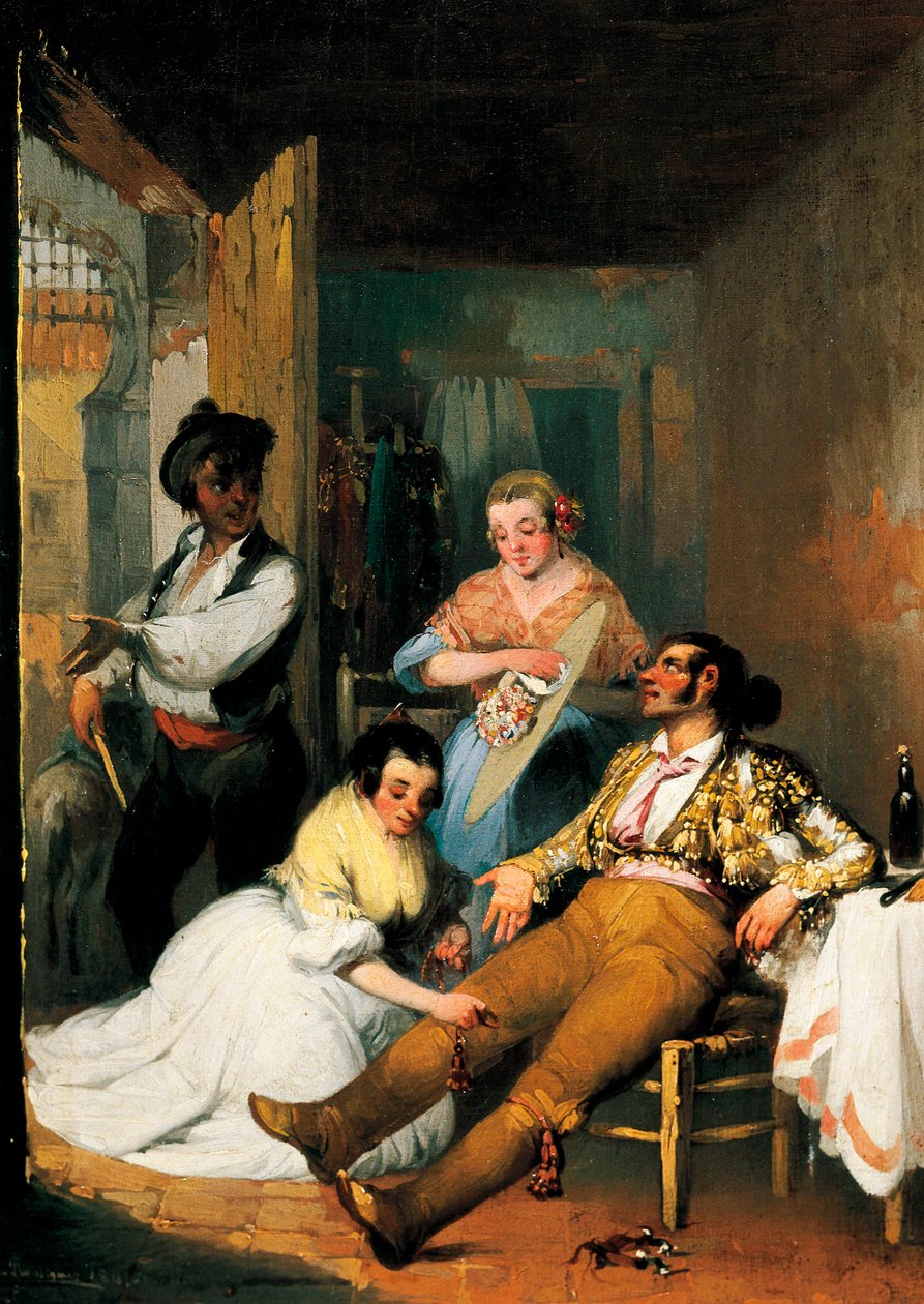 Boğa güreşçisini ziyaret eden kadınlar by Manuel Roderiguez Guzman