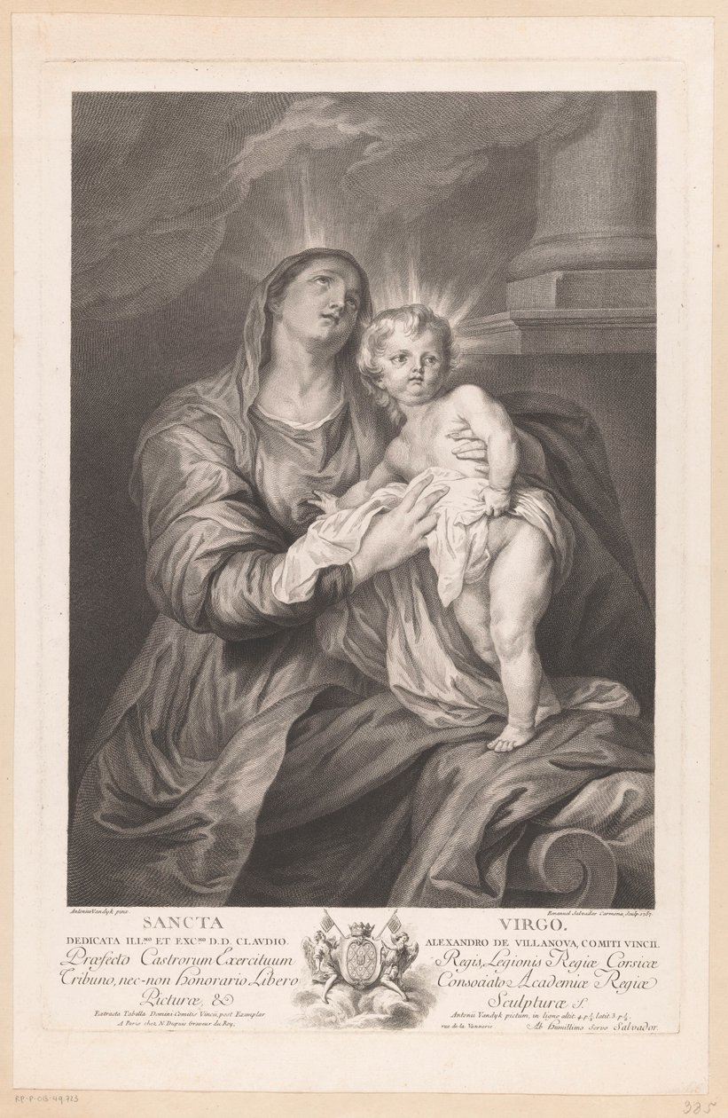 İsa Çocuk ile Meryem Sancta Virgo (nesne üzerindeki başlık) by Manuel Salvador Carmona