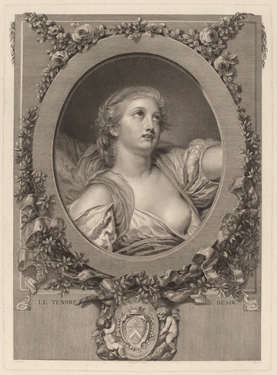 ihale arzu by Manuel Salvador Carmona after Jean Baptiste Greuze
