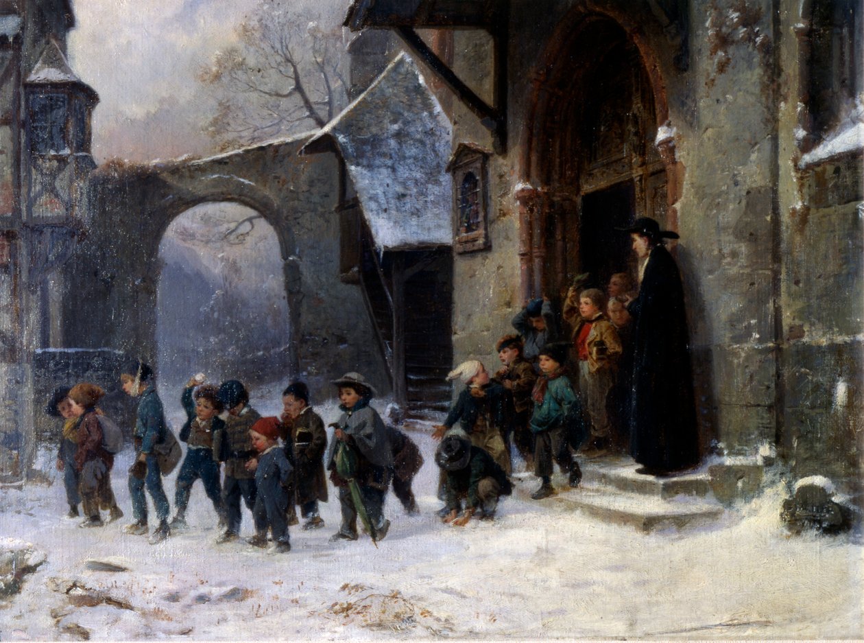 Okuldan Ayrılan Çocuklar by Marc Louis Benjamin Vautier