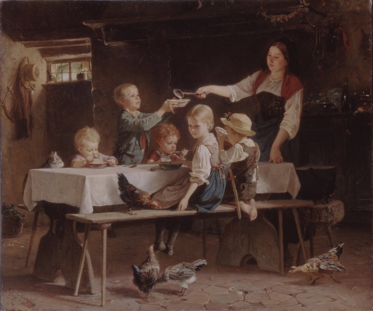 Öğle Yemeğindeki Çocuklar, 1857 by Marc Louis Benjamin Vautier the Elder