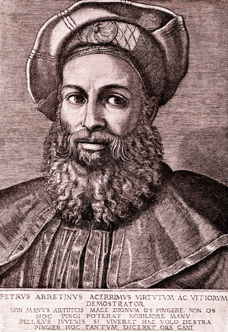 Peter Aretino by Marcantonio (after) Raimondi