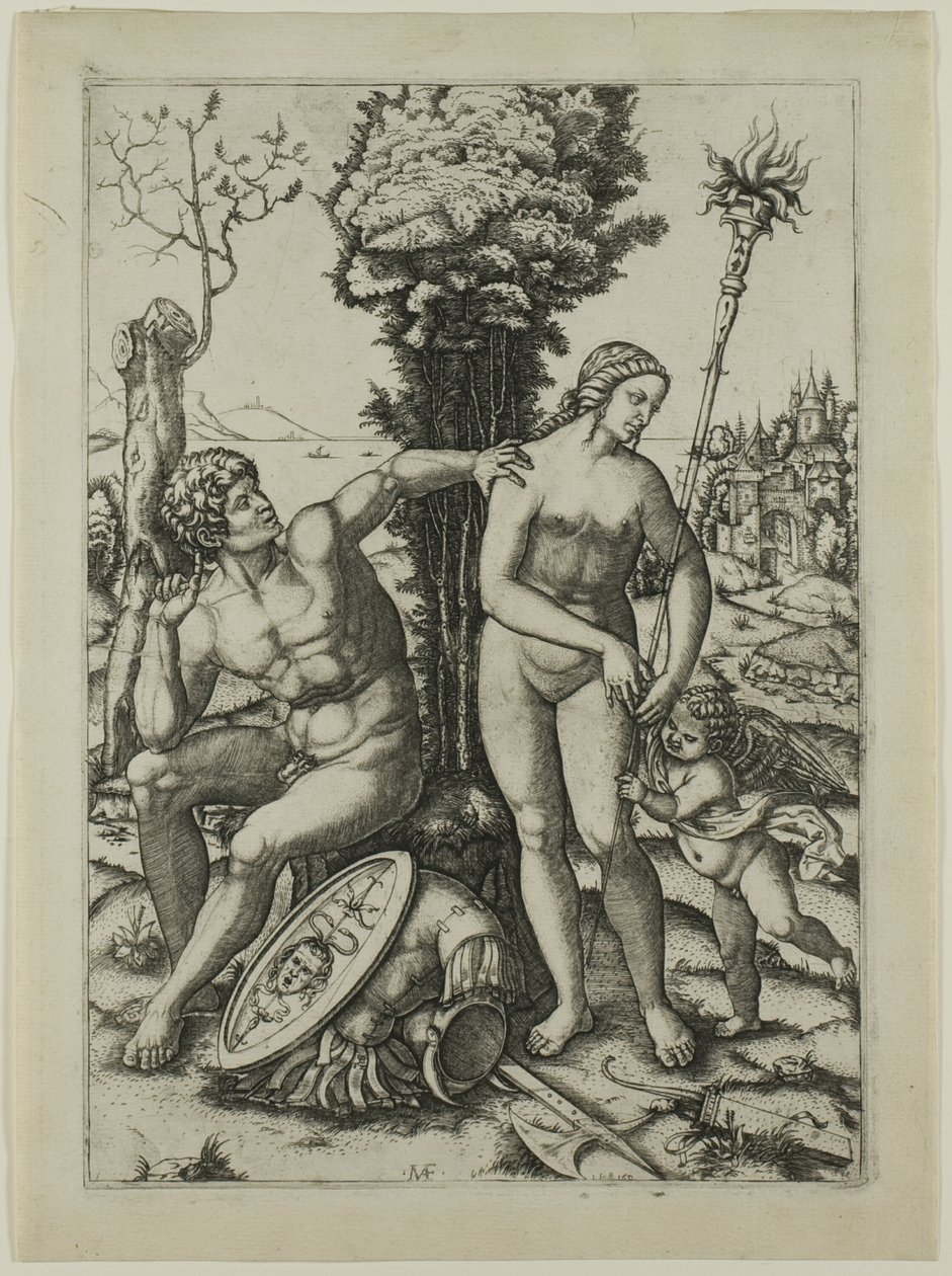 Mars, Venüs ve Aşk Tanrısı by Marcantonio Raimondi