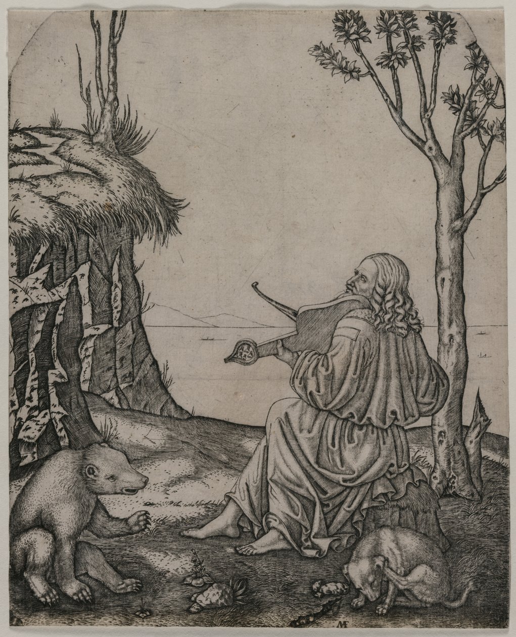 Orpheus Hayvanları Büyülemek c.1505 (gravür) by Marcantonio Raimondi