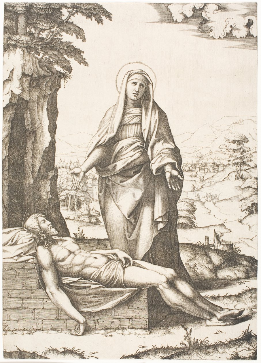 Pieta by Marcantonio Raimondi