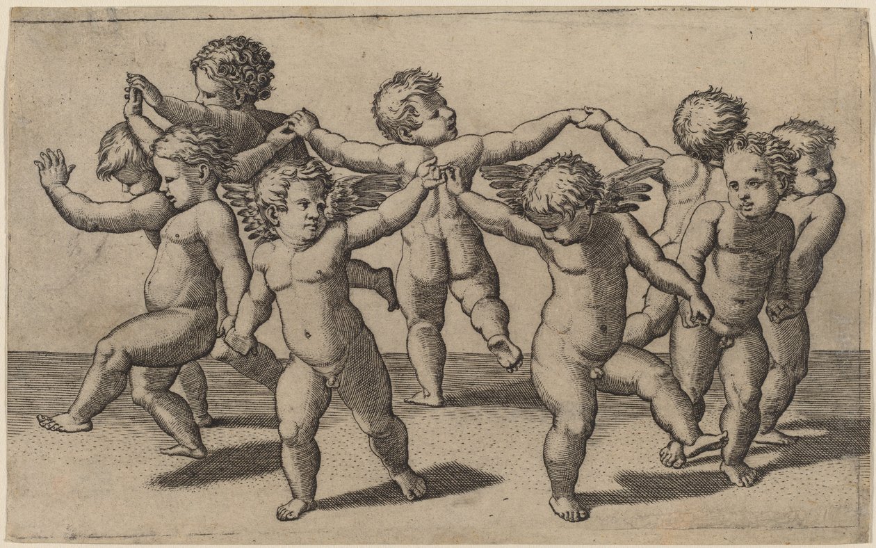 Aşk Tanrısı Dansı by Marcantonio Raimondi after Raphael