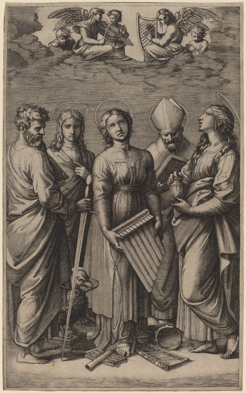 Aziz Cecilia by Marcantonio Raimondi after Raphael