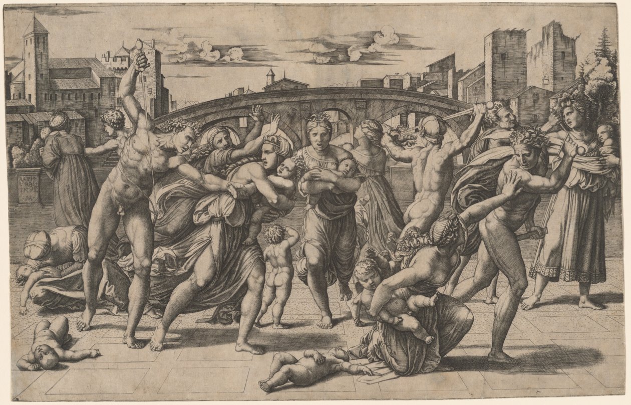 Masumların Katliamı by Marcantonio Raimondi after Raphael