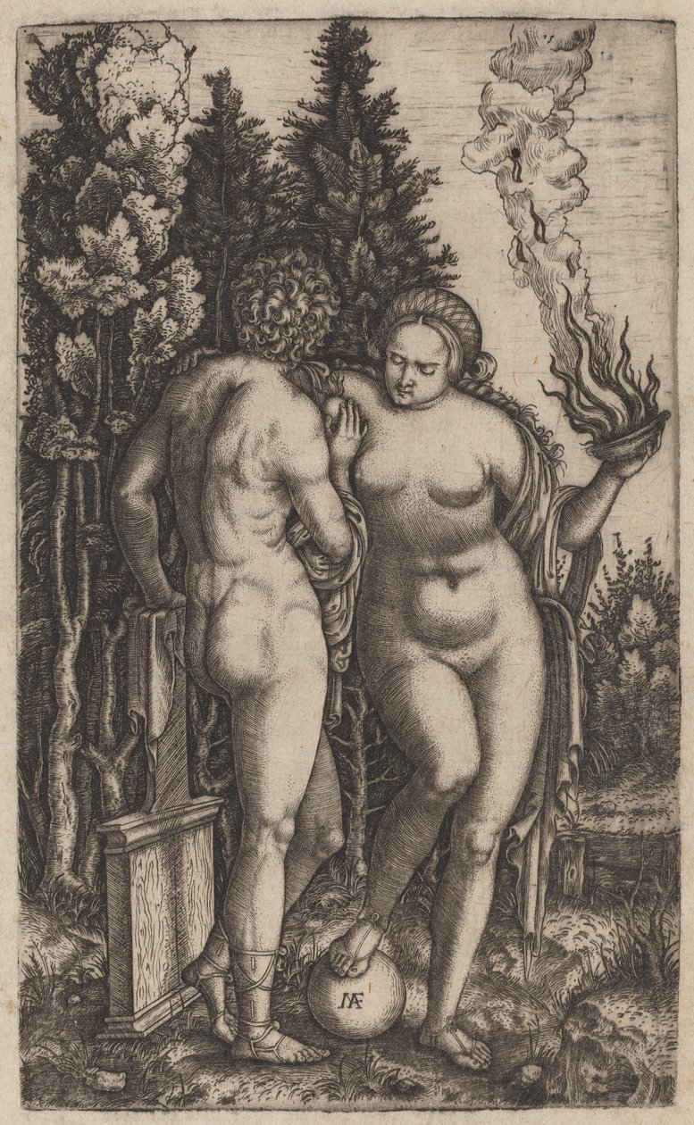 Topu olan kadın ve erkek by Marcantonio Raimondi possibly after Francesco Francia