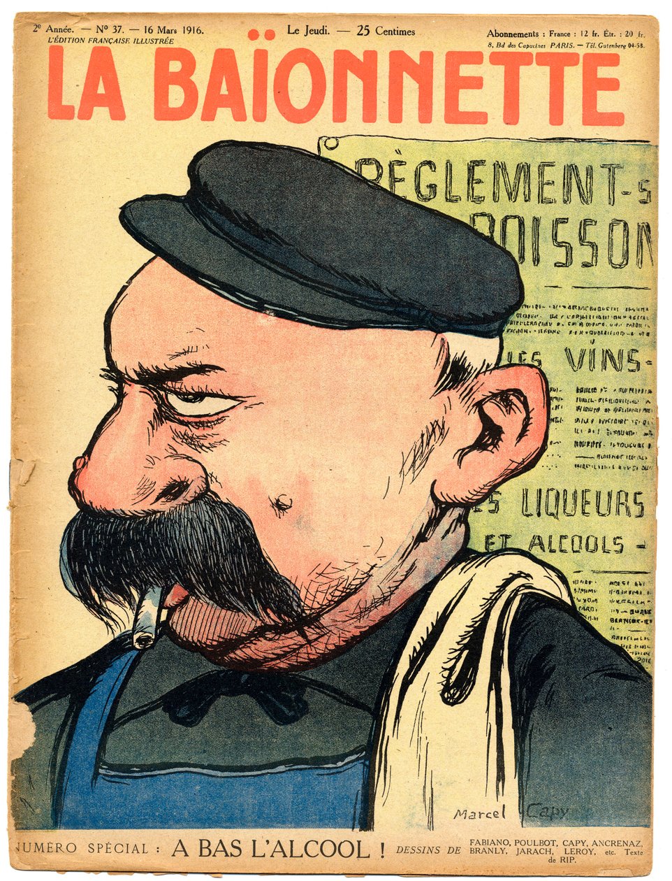 Renklerde Hiciv “La Baionnette”in Kapağı by Marcel Amable O.L. Capy