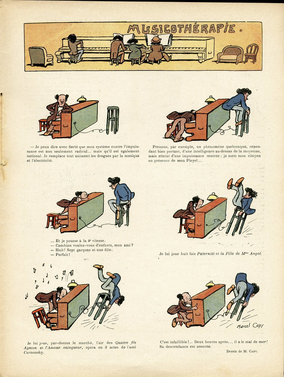 Marcel Capy (1865-1941) tarafından Le Rire, 30/03/12 - Müzikoterapi - Müzik, Piyano by Marcel Amable O.L. Capy