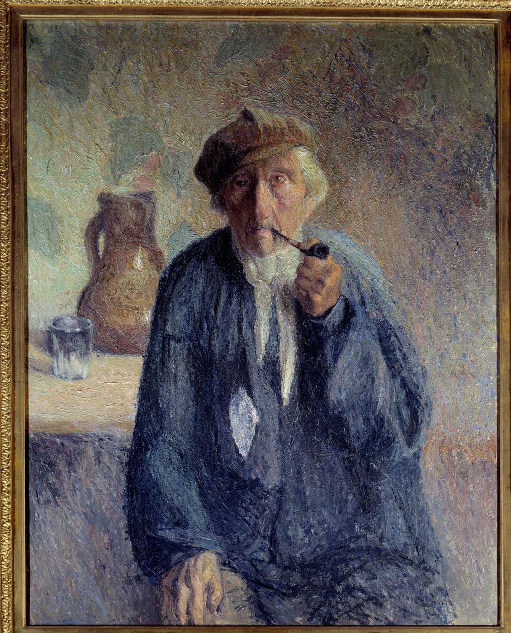 Pipo içen yaşlı bir köylünün portresi Tablo, Marcel Couchaux (1877-1939) 20. yüzyıl Güneşi. 0,92x0,73 m Rouen, Musee des Beaux Arts Dikkat! Bu çalışmanın kullanımı, üçüncü taraf yetkilendirme talebine veya ek ücretlere tabi olabilir. by Marcel Couchaux