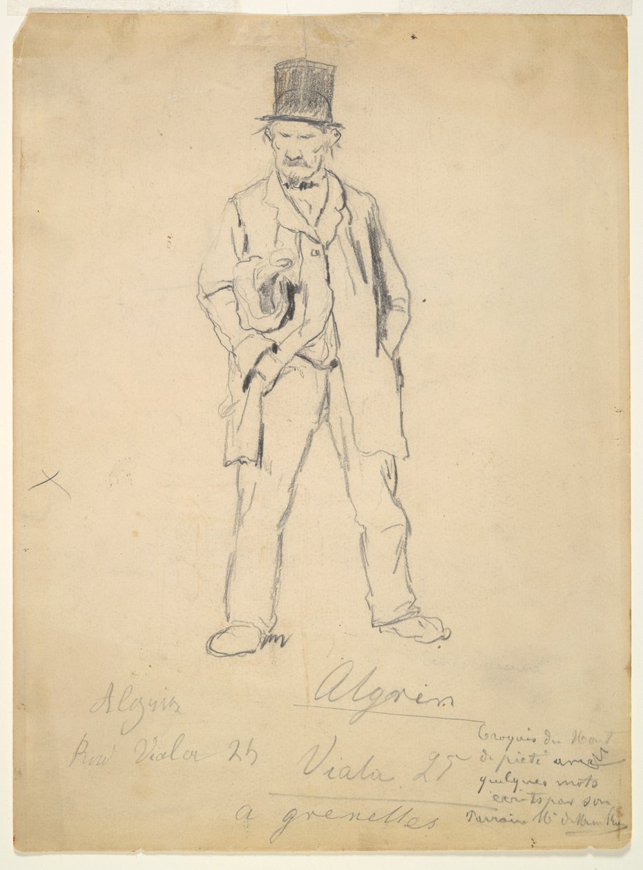 Bir Serseri Çizimi (rekto); Kadın ve İki Bebek (versi) by Marcellin Desboutin