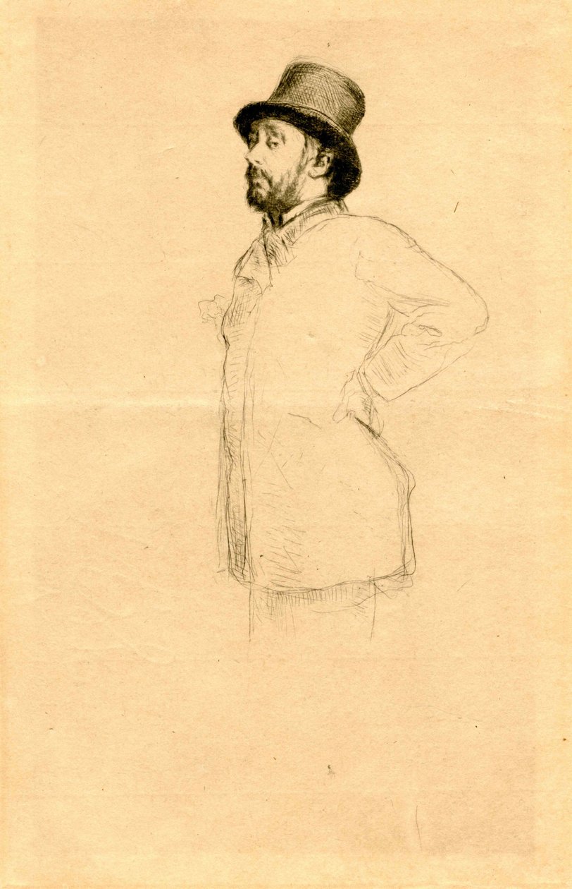 Şapkalı Edgar Degas. by Marcellin Gilbert Desboutin
