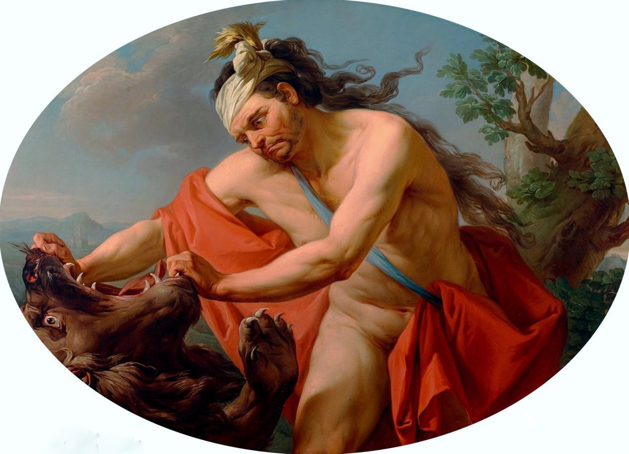 Herkül ve Nemean Aslanı by Marcello Bacciarelli