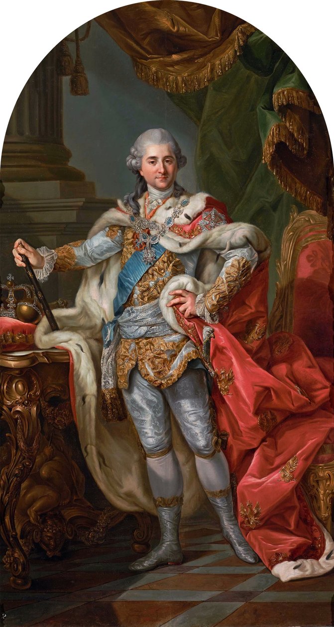 Stanislaus Augustus taç giyme cübbesi içinde by Marcello Bacciarelli