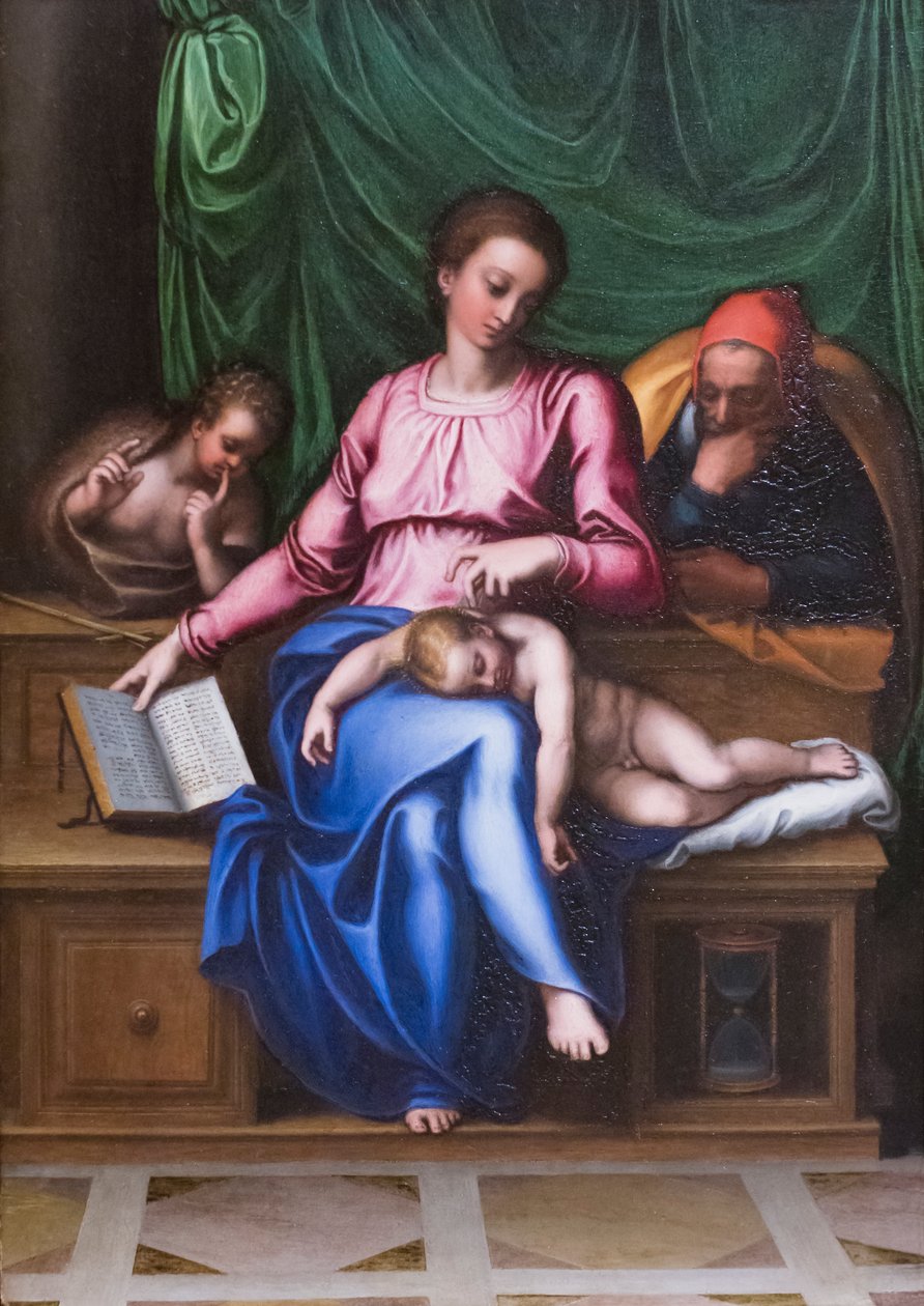 Kutsal aile ve vaftizci Aziz John by Marcello Venusti