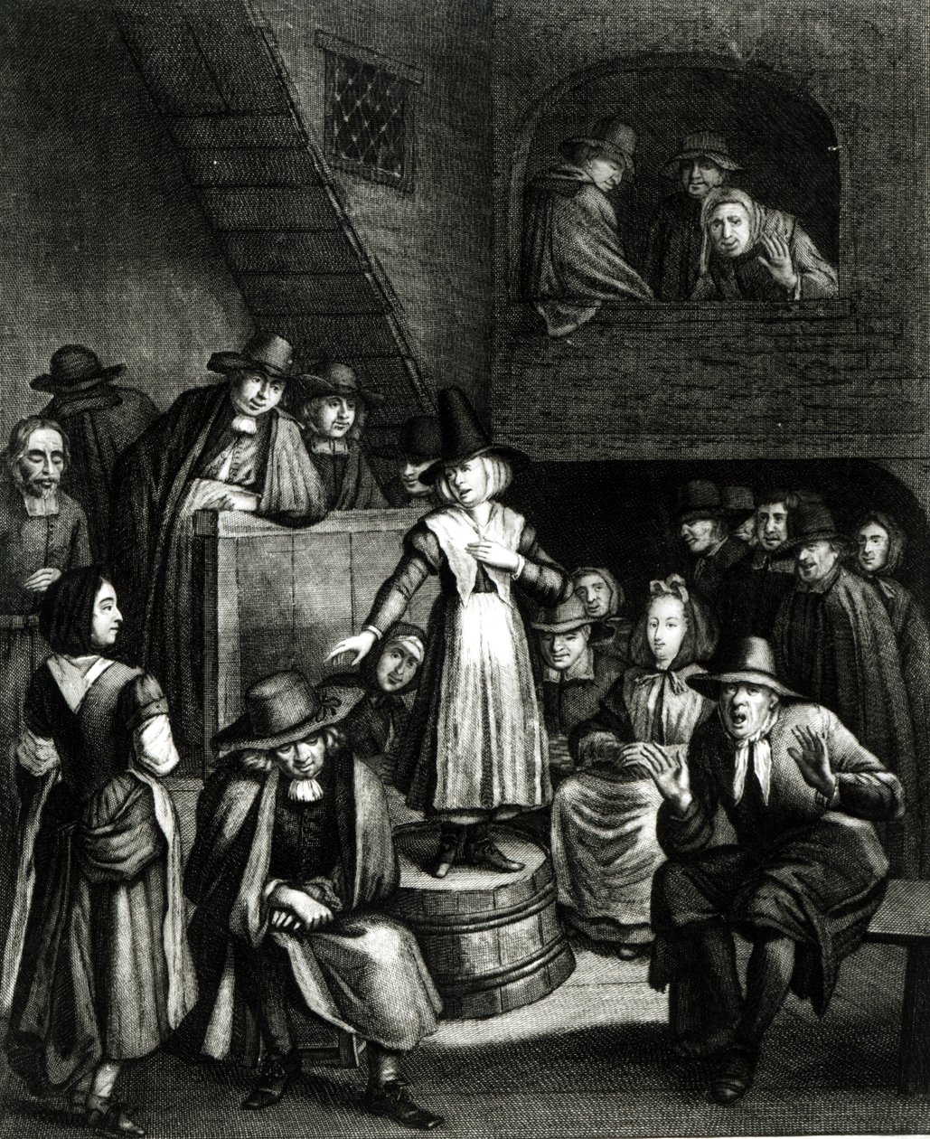 Quaker Meeting, 1699   by Marcellus or Marcel Lauron