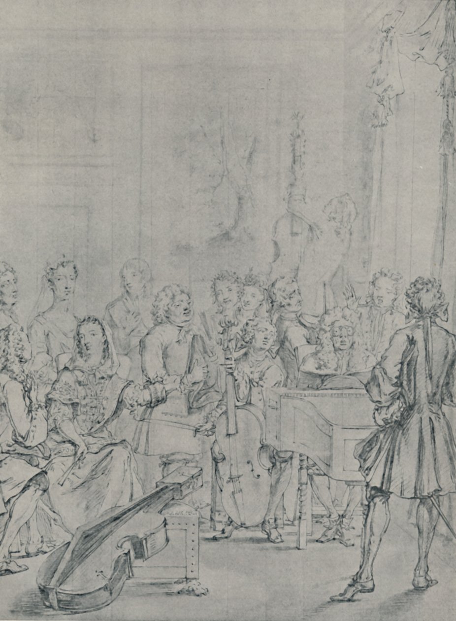 Soyluların Evinde Bir Konser, 1736, 1920 by Marcellus Laroon the Younger