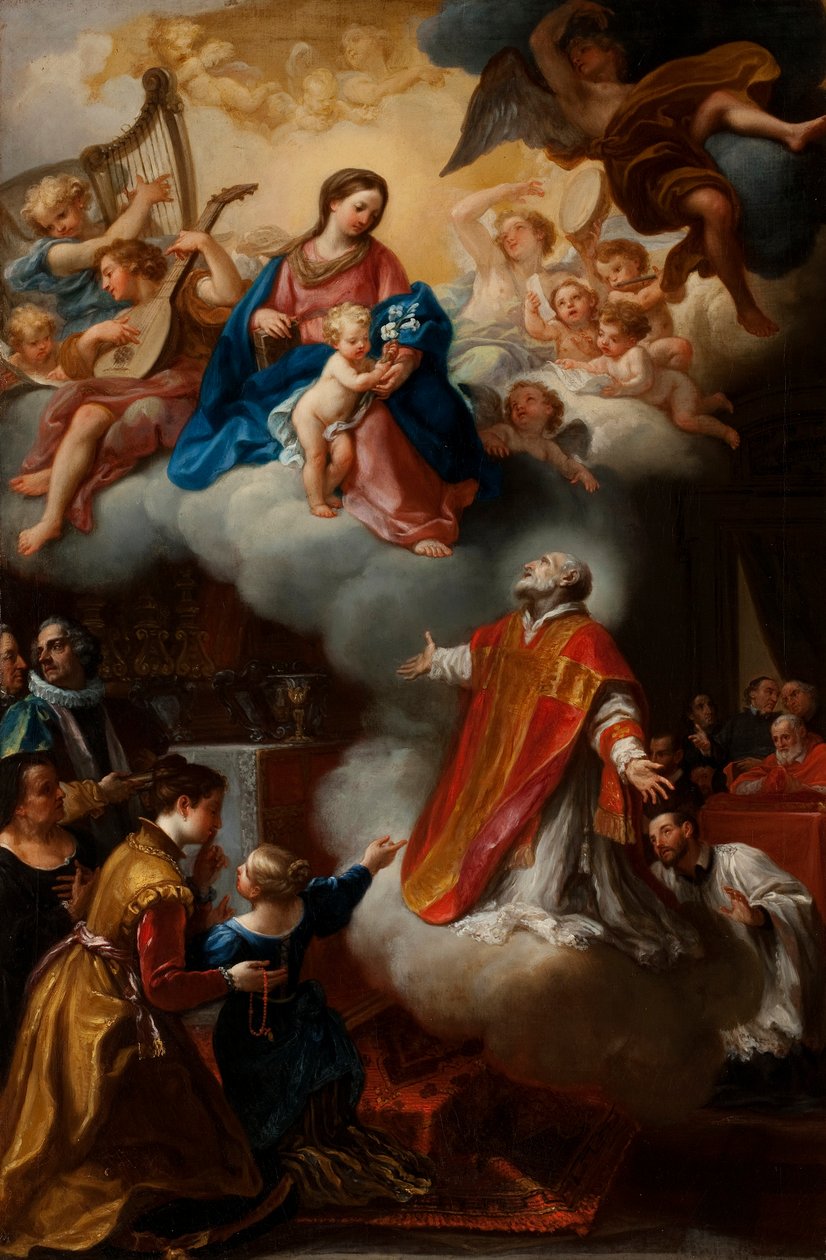 Aziz Philip Neri'nin Vizyonu, 1721 by Marco Benefial