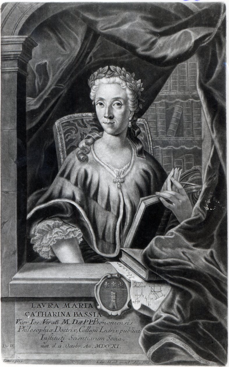 Johann Jakob Haid tarafından oyulmuş Laura Maria Caterina Bassi by Marco Alvise Pitteri