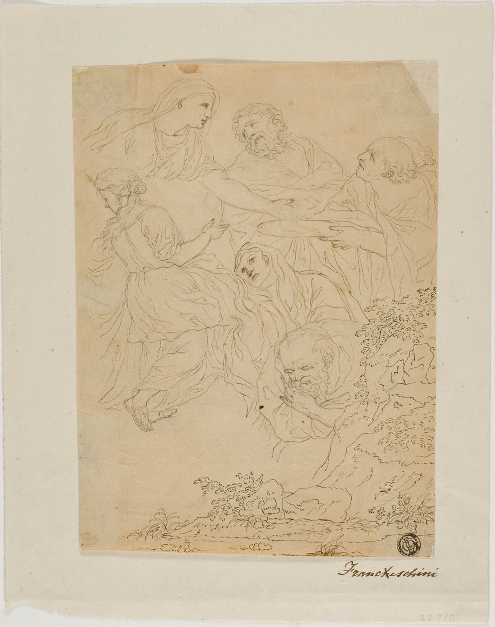 Figürlerin Eskizleri, Manzara by Marcantonio Franceschini