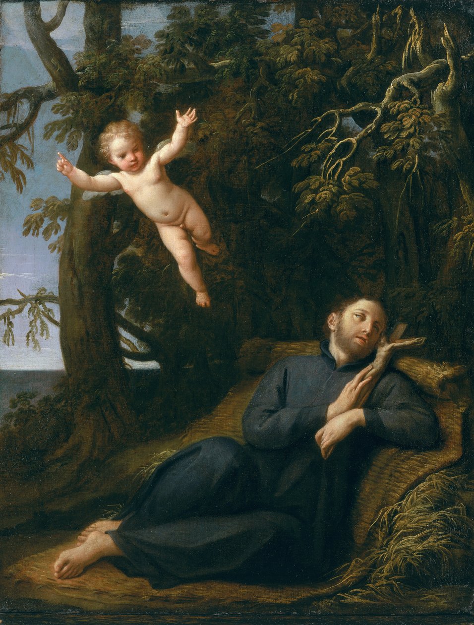 Çölde Aziz Francis (tuval üzerine yağlı boya) by Marcantonio Franceschini