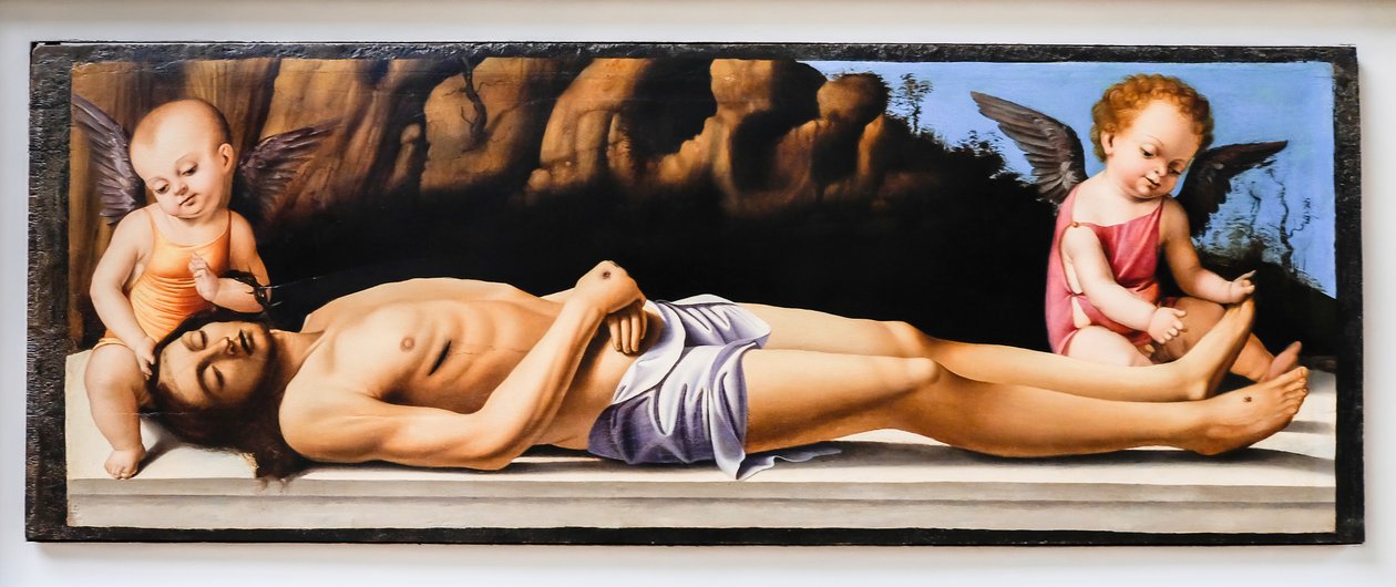 Ölü İsa ve iki melek by Marco Basaiti