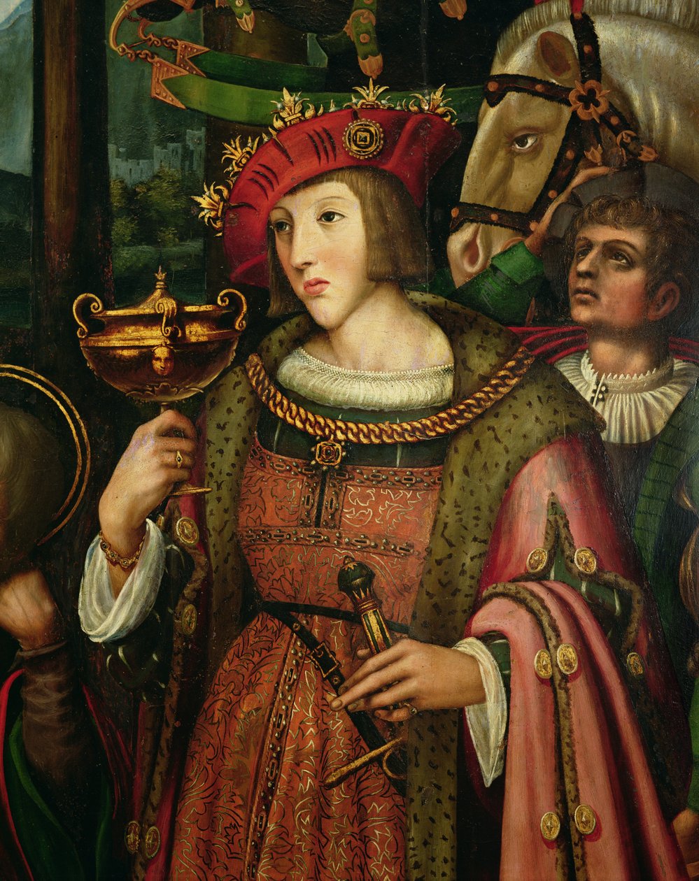 Charles Vth (1500-1558), İspanya (panelde yağlı boya, detay) by Marco Cardisco