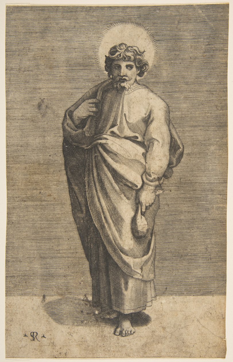 Aziz Matta elinde bir kese tutuyor, yakl. 1515-27. by Marco Dente