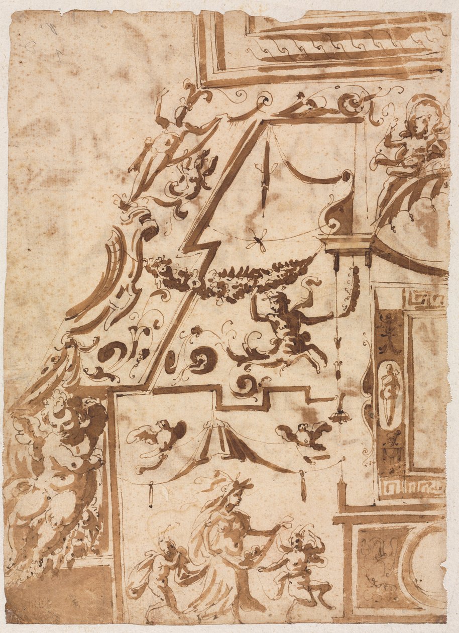 Bir Sıçrayan Centaur ile Grotesk verso, c. 15651588. by Marco Marchetti